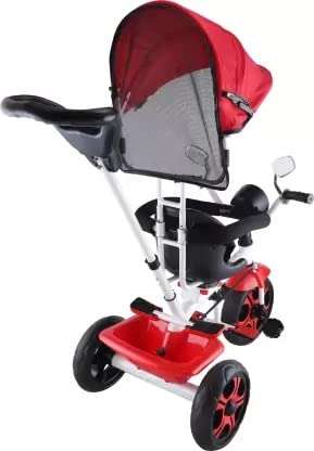 JoyRide CITY BLAZE PRO MAX Plug N Play Baby Tricycle with Parental Handle,Adjustable Canopy, 360 degree Rotatable Seat , Cushion Seat , Safety Harness , Light and Music for Kids/Boys/Girls/Carrying Capacity Upto 40kgs (RED) 6