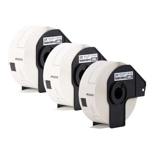 Brother Genuine DK-1201 Die-Cut Standard Address Labels – Long Lasting Reliability, Die-Cut Standard Address Paper Labels, 1.14” x 3.5” Individual Label Size, 400 Labels per Roll, (1) Roll per Box 4