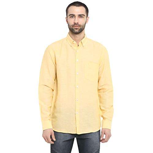 Red Tape Men's Solid Regular fit Casual Shirt (RSF8769_Yellow_M