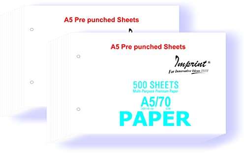 IMPRINT A5 Copier Paper Pre Punched 2 Holes Pack of 500 Sheets 70 GSM 4
