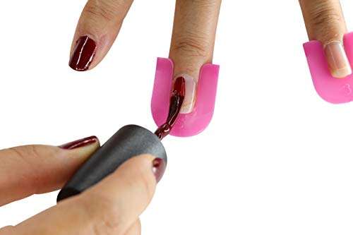 CreaNails Nail Polish Stencils for Adults - Reusable Nail Holder for Painting Nails & French Tip Strips - Spill-Proof Nail Guard Applicator & Shaper for Gel Paint, Decals - 10 Sizes, 26 Pieces