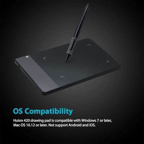 HUION 420 OSU Tablet Drawing Tablet, Graphics Tablet with Digital Stylus, 4 x 2.23 inches Pen Tablet for Digital Art, Design & Animation, Work with Mac, PC 6