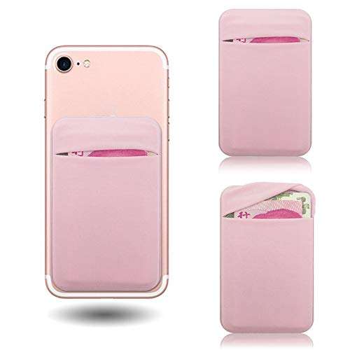 Phone Back Pocket, Card Pocket, Secure Card Holder for Back of Phone, Stretchy Fabric Cell Phone Wallet Stick On Credit Card Case(Black) 6