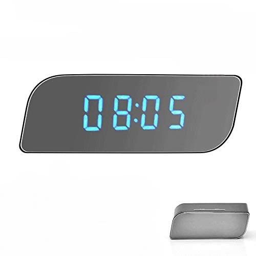 Exxelo Smart Night Light Plastic Digital Alarm Clock with Date, Battery Operated Desk Small, Clear LCD Display