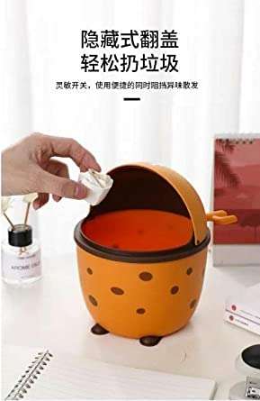 AP ENTERPRISES ARAA PAVA Funny deer animal design waste bin new creative household desktop plastic trash can Small Portable Table Dustbin Desk Dustbin with Attached lid and Swing Opening 4