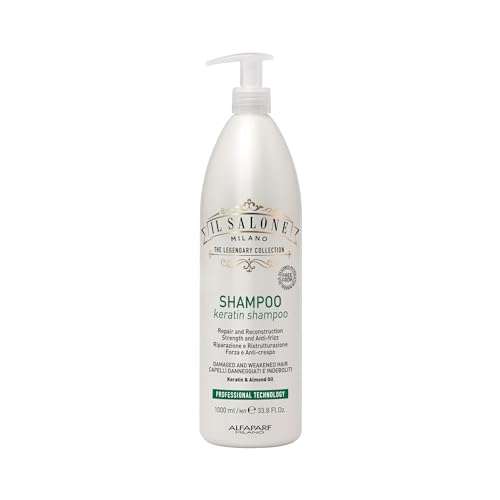 Il Salone Milano Professional Keratin Shampoo for Damaged Hair - Cleansing Shampoo + Dry Hair Treatment - Made with Almond Oil & Vitamin E - Salon-Quality Hair Care (33.8 oz / 1000 ml) 1