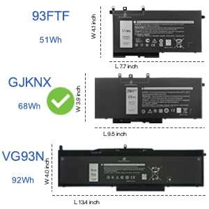 JOTACT GJKNX Laptop Battery Compatible with Dell Latitude 5480 5580 5280 5590 5490 E5480 E5580 E5490 E5590 Precision 15 3520 3530 Series GD1JP 0GD1JP DY9NT 0DY9NT 5YHR4 451-BBZG （7.6V 68Wh/8500mAh） 4