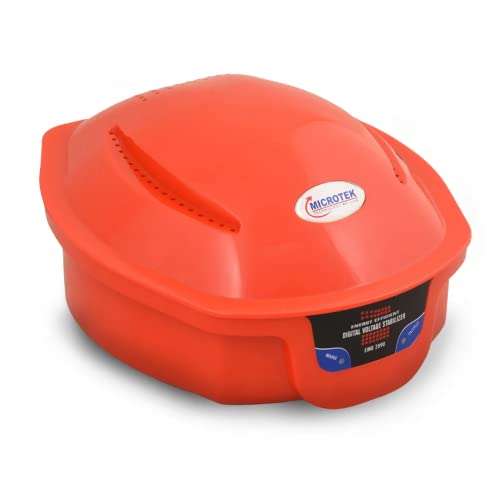 Microtek EMR 4013 Automatic Voltage Stabilizer Used for 1 Refrigerator Upto 600 LTR/1 Deep Freezer Upto 4Amps, Working Power 130V-295V(Red) with 3 Year Warranty 2