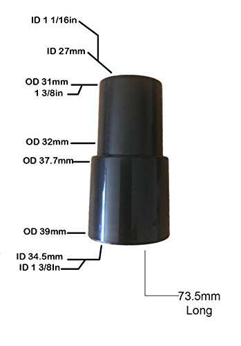 TDVS Universal Vacuum Hose Attachments Kit For Accessories Reducer Designed to Fit More Vacuums Than Any Other Adapters -5 Adapters Fits 1 1/16 to 1 3/4 inches Plus 2 1/2 to 1 1/4 Shop Vac Hose Connec 4