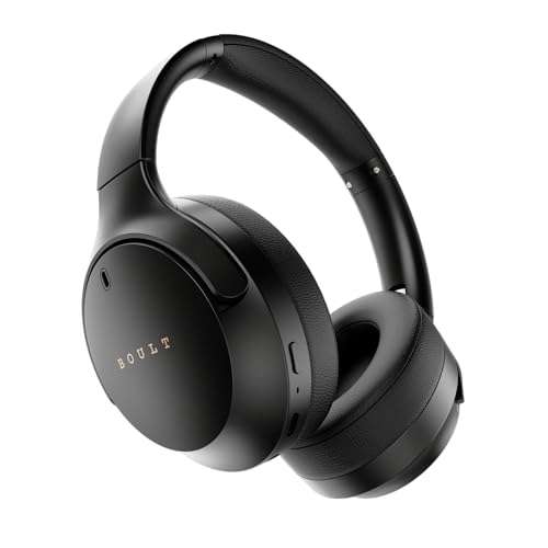 Boult Newly Launched Q Over Ear Bluetooth Headphones with 70H Playtime, 40mm Bass Drivers, Zen™ ENC Mic, Type-C Fast Charging, 4 EQ Modes, Bluetooth 5.4, AUX Option, IPX5 Wireless Headphones (Black) 1
