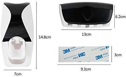 Best Quality Kitchen APPLIANCES Plastic Wall Mounted Automatic Toothpaste Dispenser and Toothbrush Holder Toothpest Dispenser (Multicolor) 3