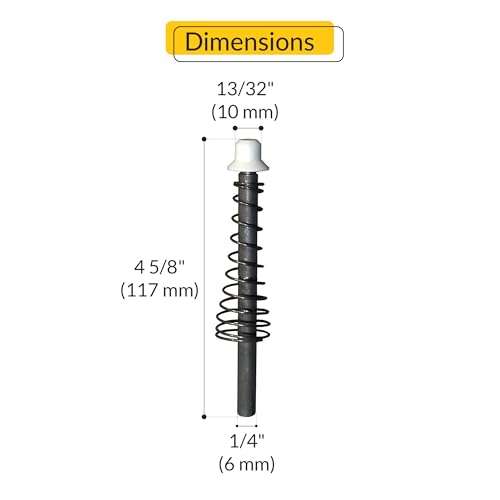 Brixwell Bi-Fold Pin Assembly, Steel Material, 5/16" Bottom Diameter, 13/32" Top Diameter, Gray Finish, 4-5/8" Height, Bottom Mount for Bi-Fold Door Hardware Kit 2