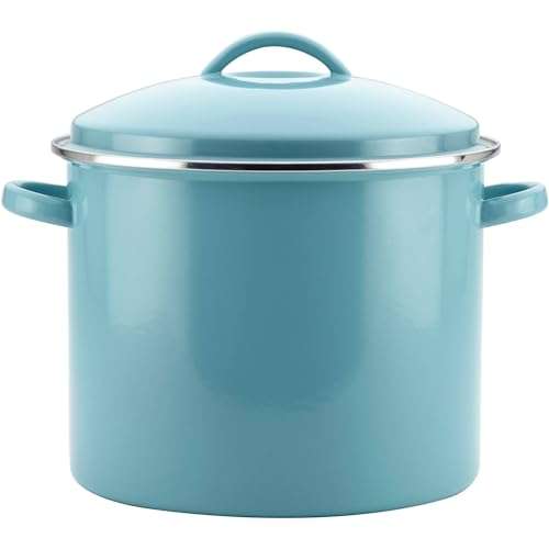 Farberware Enamel on Steel Stock Pot/Stockpot with Lid - 16 Quart, Aqua Blue 1