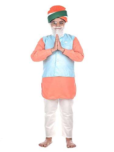 BookMyCostume Narendra Modi PM with Tricolor Pagri India Independence Day Kids Fancy Dress Costume 6-7 years 1