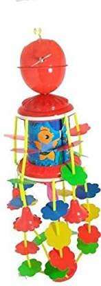 PRIMEFAIR Plastic Musical Merry Go Round Jhoomer Toy with Soothing Sound for Kids, Red 4