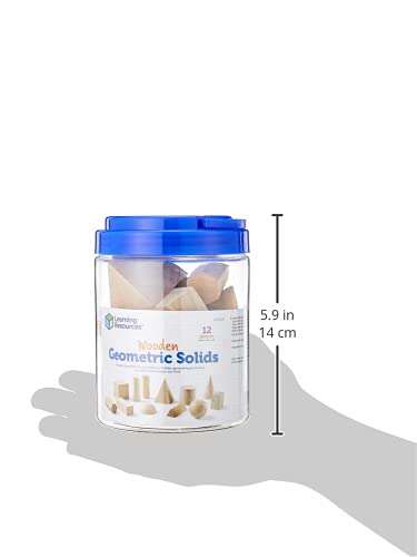 Learning Resources Geometric Solids, Wooden Shapes, Set of 12 Geometric Shapes, Ages 6+ 3