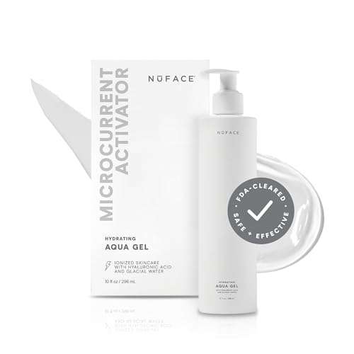 NuFACE Aqua Gel Activator - Microcurrent Conductive Gel & Activator Powered by IonPlex & Hyaluronic Acid to Enhance Results of NuFACE Microcurrent Facial Device - Improves Skin Radiance (10 oz) 1