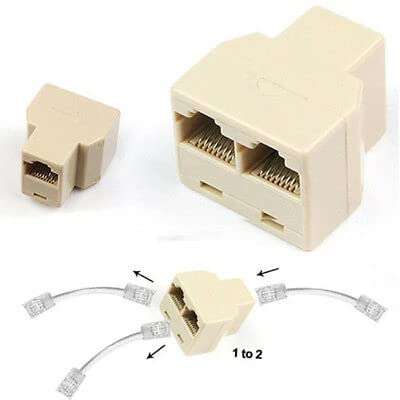 RJ45 Splitter, Ethernet Splitter, RJ45 Splitter Adapter LAN Network Internet Splitter 1 to 2, Ethernet Cable &LAN Internet Splitter for Cat5 Cat5e Cat6 Cat 7 (Pack of 4) (White) 5