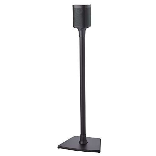 Sanus Wireless Sonos Speaker Stand for Sonos One, Play:1, & Play:3 - Audio-Enhancing Design with Built-in Cable Management - Single Stand (Black) - WSS21-B1 1