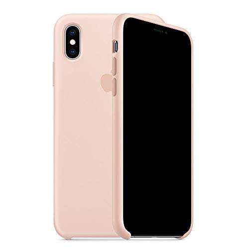 icmou X/Xs Silicone Case Compatible with iPhone Xs Silicone Cases Rubber Shockproof Cover for iPhone Xs 5.8 inch (Pink Sand) 1