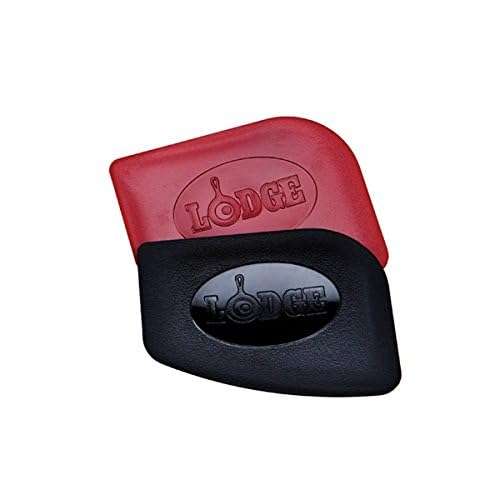 Lodge Pan Scrapers. Handheld Polycarbonate Cast Iron Pan Cleaners. (2-Pack. Red/Black) 5