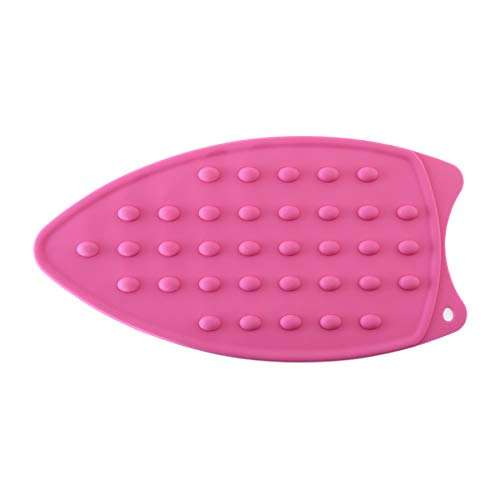 2Pack Silicone Iron Rest Pad, Thicker Series Hot Resistant Mat for Ironing Board, Easy to Use with Wall Hole and Multicolor for Home (Pink+Mint Green) 2