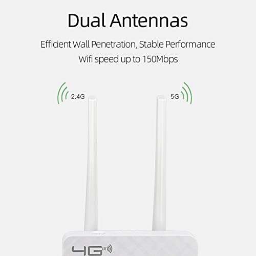 4G LTE Router with SIM Card Slot, 150Mbps WiFi Hotspot Routers with Smart Color Screen Wireless Internet Router for Towns, Hospitals, Factories, Multiple SIM Bands(US) 4