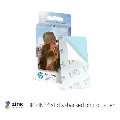 HP Sprocket 2x3" Instant Smartphone Photo Printer - Portable Color Wireless Mobile Printer - Zink Sticky-Back Photos - Print from Compatible iOS & Android Devices with Bluetooth w/Fun App - Luna Pearl 5