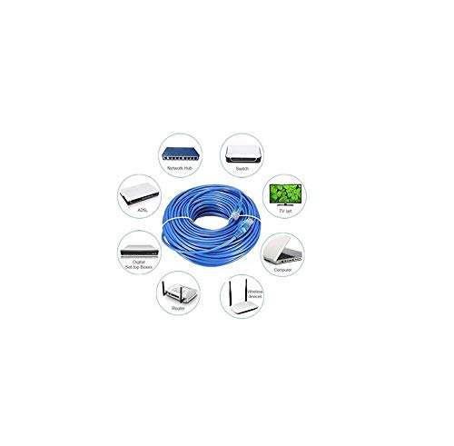 Terabyte 15 Meter LAN Cable CAT5 Ethernet Cable Network Cable Internet Cable LAN Wire High Speed Patch Cable Computer Cord (Blue) 08 6