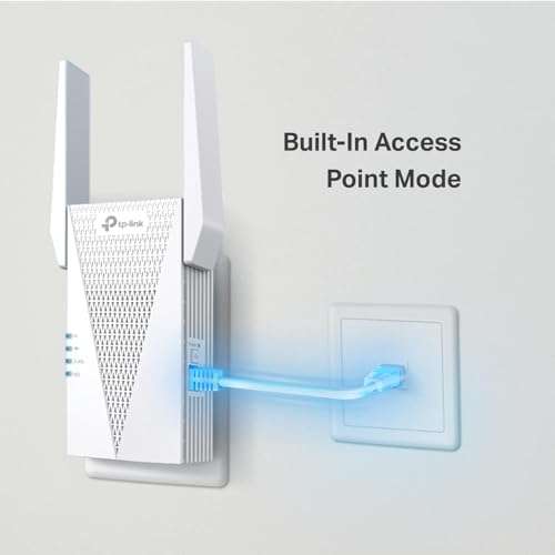 TP-Link AX3000 WiFi 6 Range Extender | PCMag Editor's Choice | Dual-Band Wireless Repeater w/Ethernet Port | Up to 2400 Sq. Ft., 64 Devices | Internet Signal Booster | APP Setup | EasyMesh (RE715X) 5