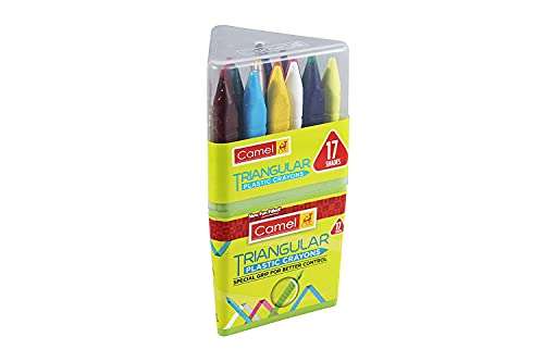Camel Camlin Kokuyo Triangular Plastic Crayons - 17 Shades,Multicolor 1