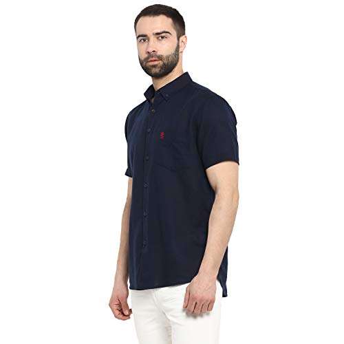 Red Tape Men's Solid Regular Fit Casual Shirt (RSH8074_Navy L) 2