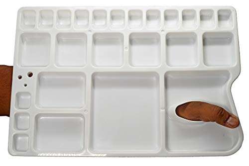 Kids Trends Plastic Pallette with Thumb Hole for painiting,Colour Mixing with 7 Brushes for Kids,Artists. 2