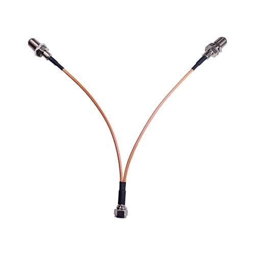 Goupchn F Type Coax Cable Splitter - F Male to Dual Female 3 Way RG316 Coaxial Cable 19cm/7.5" for TV, Satellite Receiver 5
