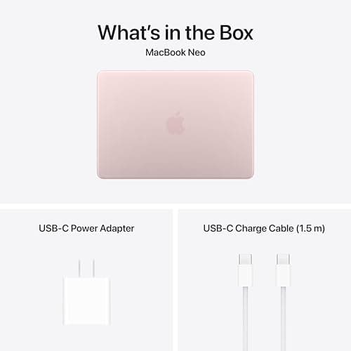 Apple 2026 MacBook Neo 13-inch Laptop with A18 Pro chip: Built for AI and Apple Intelligence, Liquid Retina Display, 8GB Unified Memory, 256GB SSD Storage, 1080p FaceTime HD Camera; Blush 6
