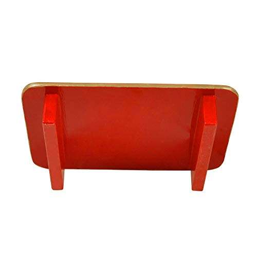 Lalhaveli Wood Puja Peetalu Sitting Patala Home Decor Red Wooden Pooja Chowki Stool for Diwali Decorations Navratri puja Items for Home Office 11 x 8 x 2 Inches 4