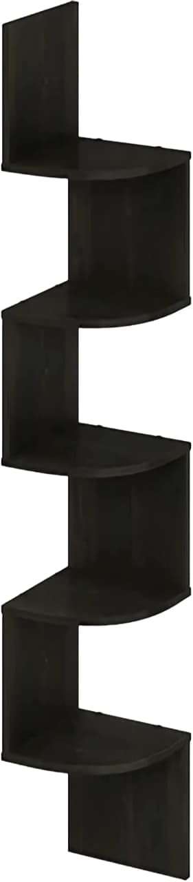 OXMIC Corner Wall Mount Display Shelf, Corner Shelf for Living Room Decor, 5-Tier Floating Design, 17x17x108 cm, Decorative Storage for Home Office 6