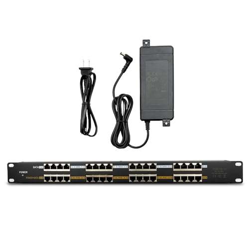 PoE Texas POE-16-48v120w | 16 Port Passive PoE Injector - Power Over Ethernet for 802.3af Cameras, IP Phones, Access Points and More with 10/100 Data 1