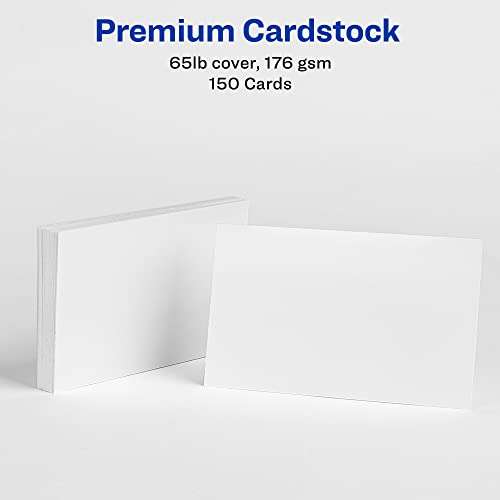 Avery Printable Index Cards with Sure Feed Technology, 3" x 5", White, 150 Blank Index Cards for Laser or Inkjet Printers (05388) 5