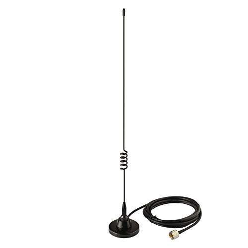 Bingfu Boat Marine Vehicle VHF Ham Mobile Radio Antenna VHF UHF 136-174MHz 400-520MHz Magnetic Base PL259 Male Antenna for Garmin Uniden Cobra ICOM Standard Horizon Eclipse Marine Two Way Radio