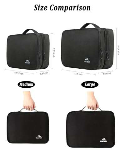 MATEIN Electronics Organizer Travel Case, Water Resistant Cable Organizer Bag for Travel Essentials, Gifts for Men, Storage Bag for Camera Accessories, Phone, Cord & Tablet, Black 2