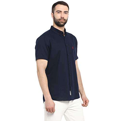 Red Tape Men's Solid Regular Fit Casual Shirt (RSH8074_Navy L) 3