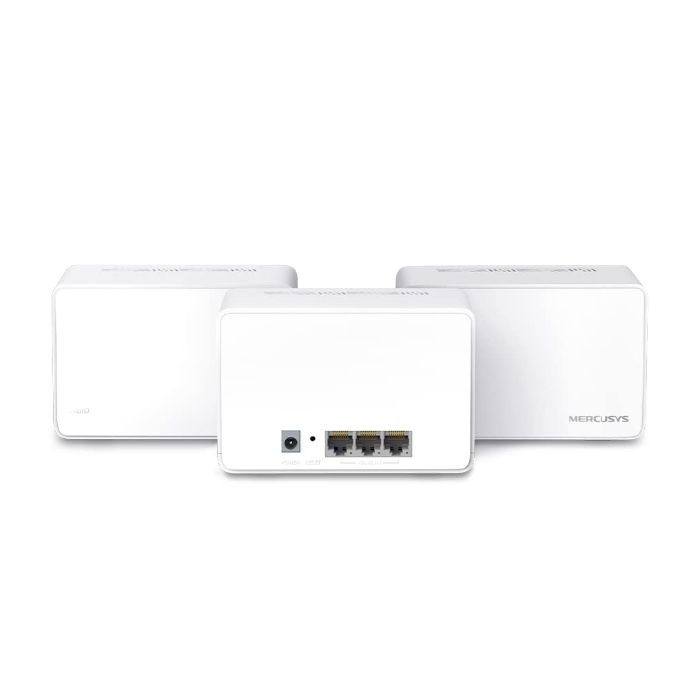 MERCUSYS Halo H80X Ax3000 Whole Home Mesh Wi-Fi 6 System|3000 Mbps Dual Band Wireless Gigabit Router|Seamless Roaming|Coverage Upto 7,000 Ft² (650 M²)|Pack of 3,White 2