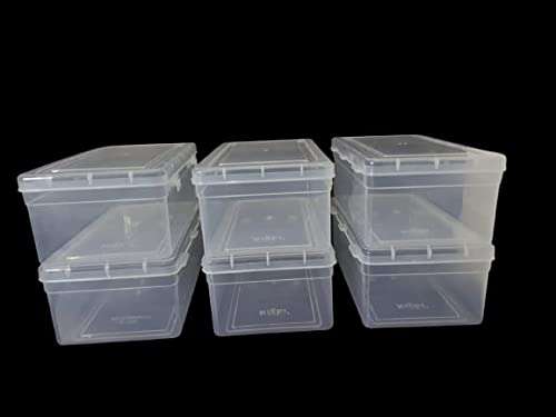 Kitchen Container Boxes with lid and lock system- Pack of 8 rectangular multipurpose plastic boxes for organizing Home Kitchen Stationery Ornaments and much more (Transparent-Pack of 8) 5