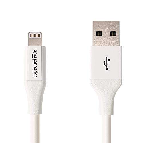AmazonBasics Apple Certified Lightning to USB Charge and Sync Tough Cable, 3 Feet (0.9 Meters) - White 1