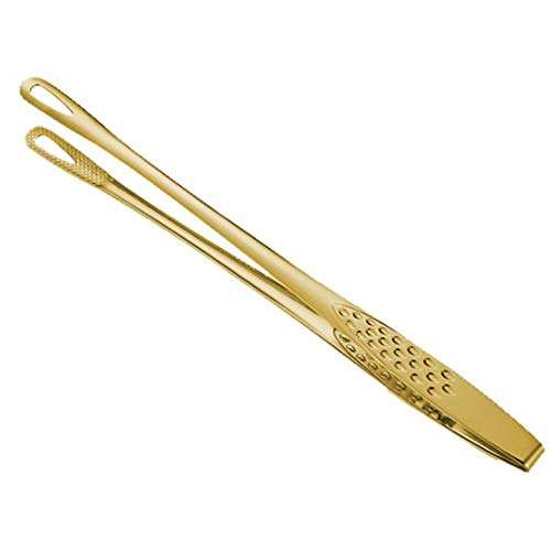 5 x Gold Food Serving Tongs Stainless Steel Kitchen Cooking Tongs Barbecue Grilling Bread Clip 2