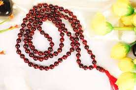 Meerut Bazaar Energized Pure Certified Lal/Rakt Chandan Mala/Red Sandalwood Garland 108+1 Beads for Puja Meditation/japa/Wearing and Hanuman/Durga/Kuber Pooja 1