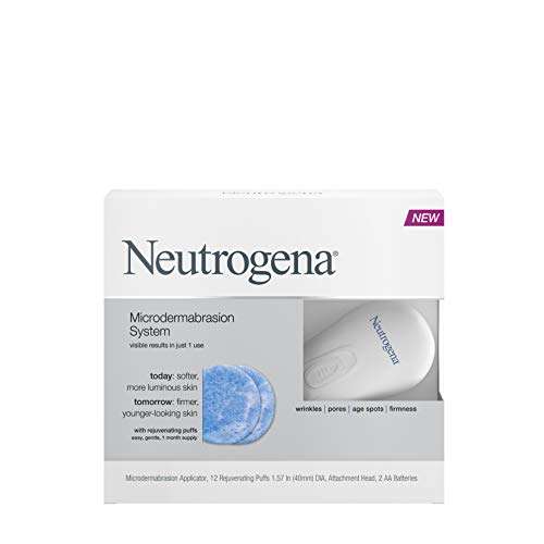 Neutrogena Microdermabrasion Starter Kit – At home microdermabrasion machine - Skin Exfoliator with Glycerin - Skin Firming, Pore Minimizer, Age Spot Remover- 1 month supply, 1 ct 2