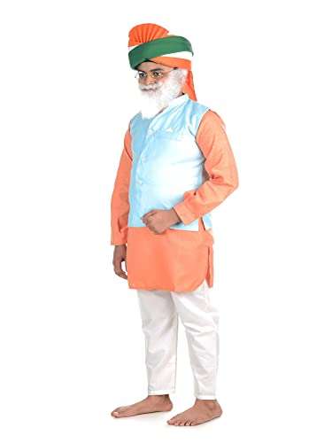 BookMyCostume Narendra Modi PM with Tricolor Pagri India Independence Day Kids Fancy Dress Costume 6-7 years 4