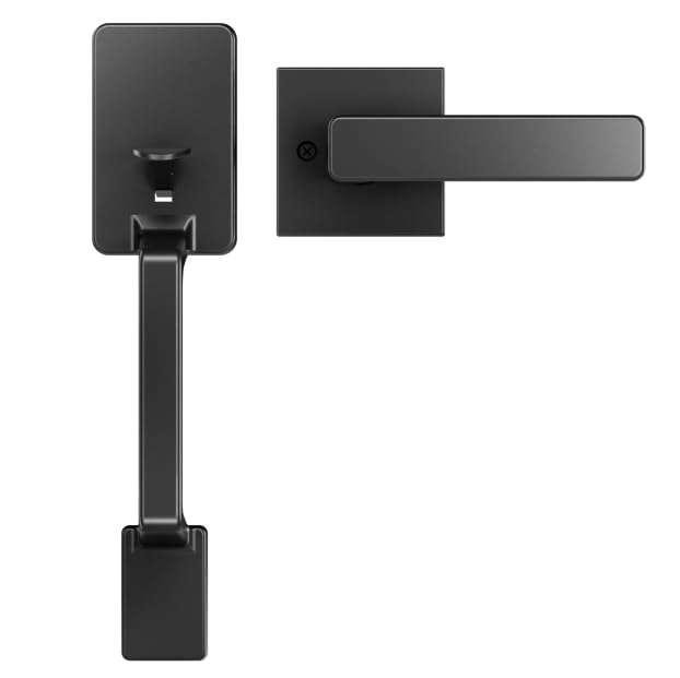 PHILIPS Front Door Handle No Lock, Entry Handleset Exterior with Interior Handed Lever, Modern Front Door Handle,Deadbolt Not Included, Matte Black 1